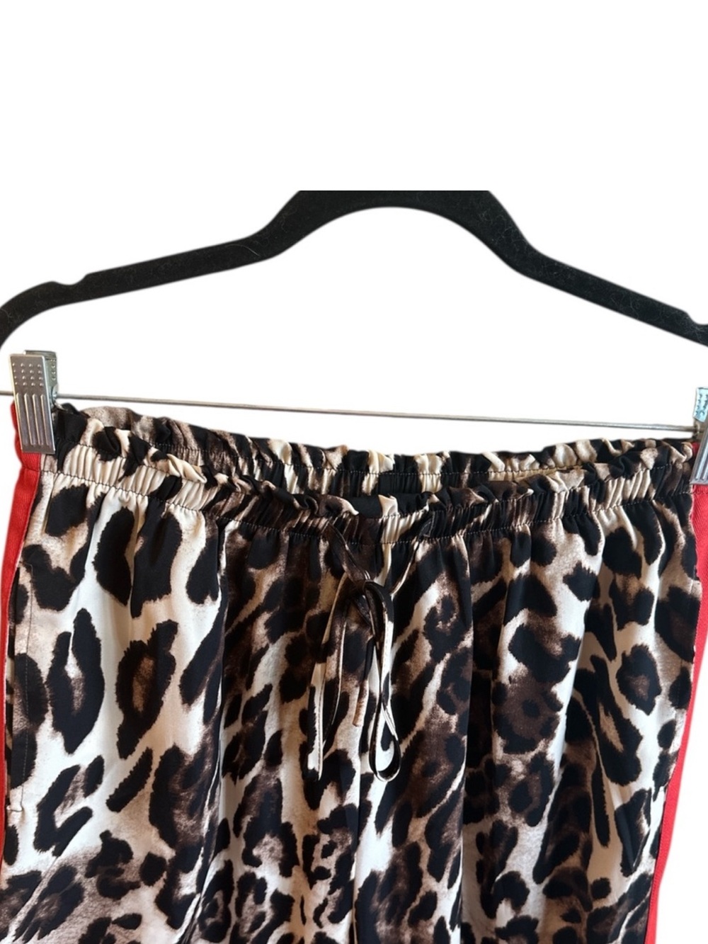 Q2 Wide Leg Pants Size Large Brown Black Leopard Print High Rise Relaxed Fit New - Picture 4 of 9
